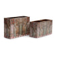 Set of two Peacock Glossy Organiser with two compartments in sepia tones 