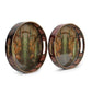 Peacock Round Glossy Wooden Tray
