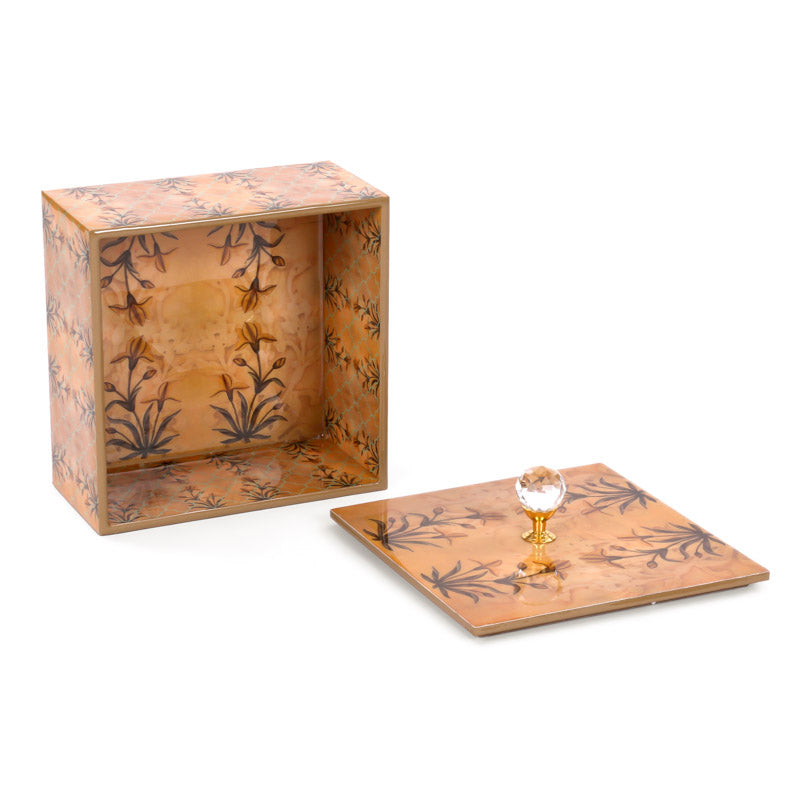 Sepia Motif Square Box