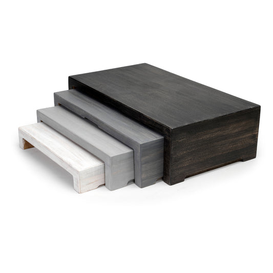Monochrome Nesting Buffet Risers  (Set of 4)