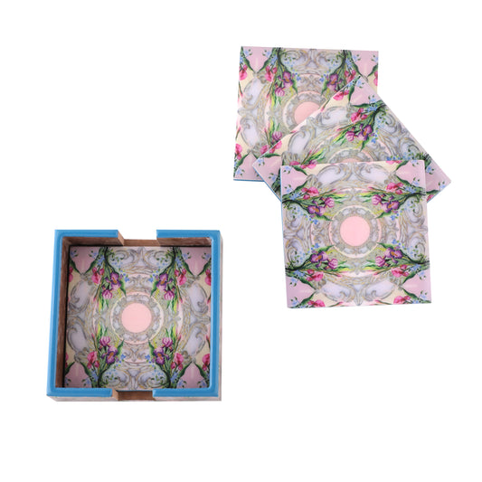 Pink Watercolor Square Coasters (Set of 4)