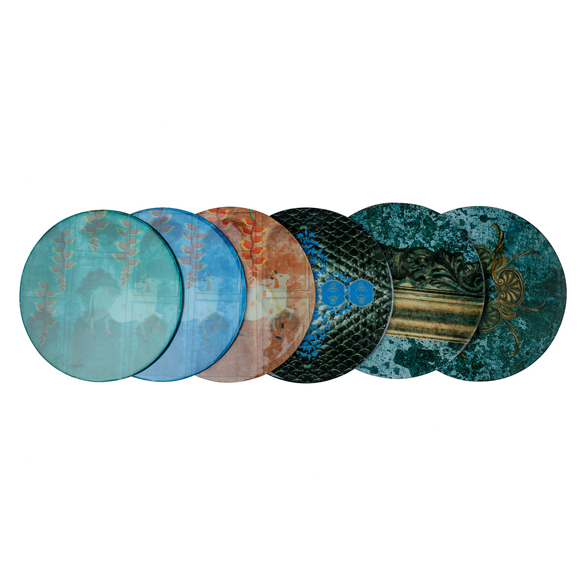 Round Rug Coasters Assorted Round Coasters Set of 6 – Artychoke