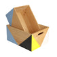 Color Block Artisan Wooden Crate