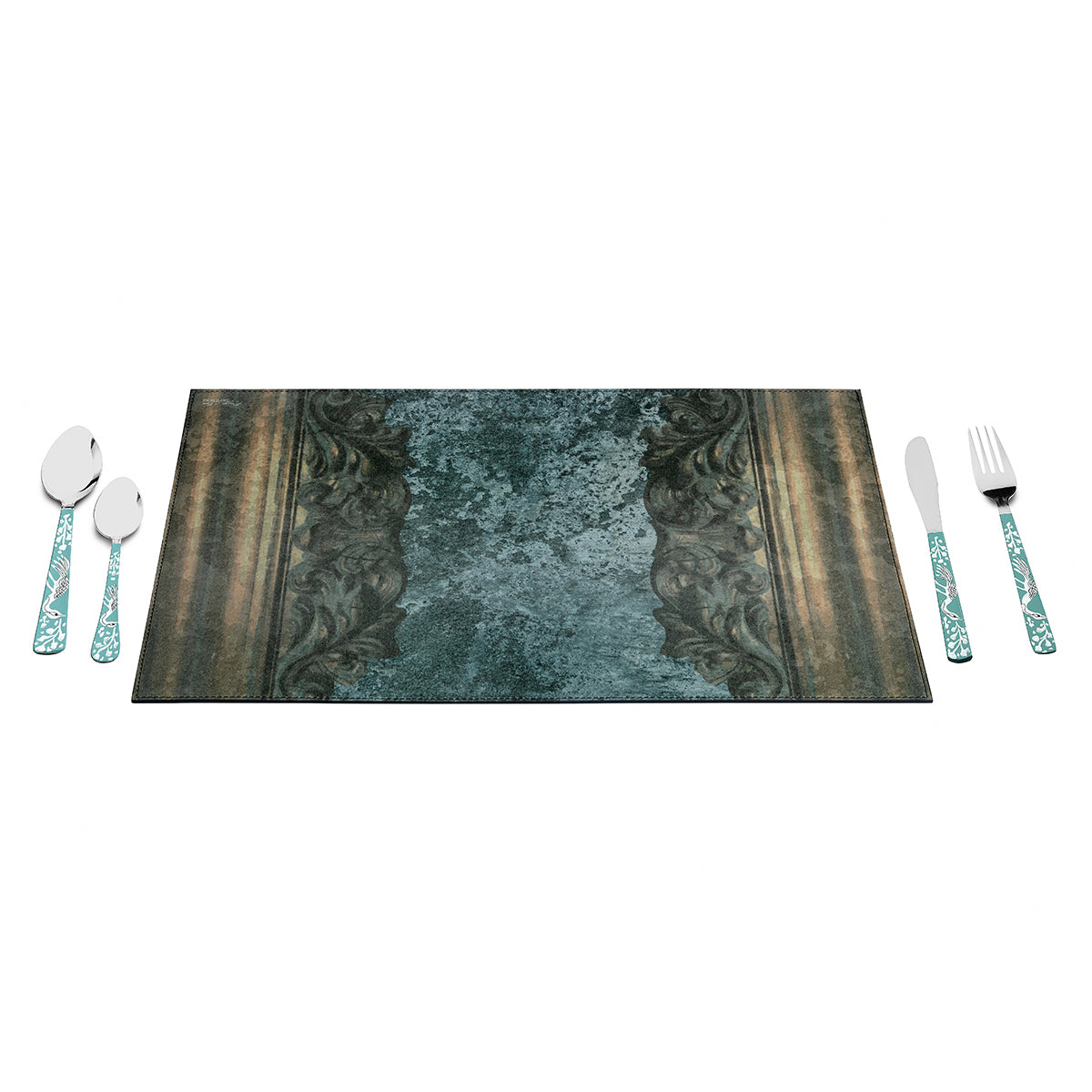 Carved Cement Table Mats Vegan Leather