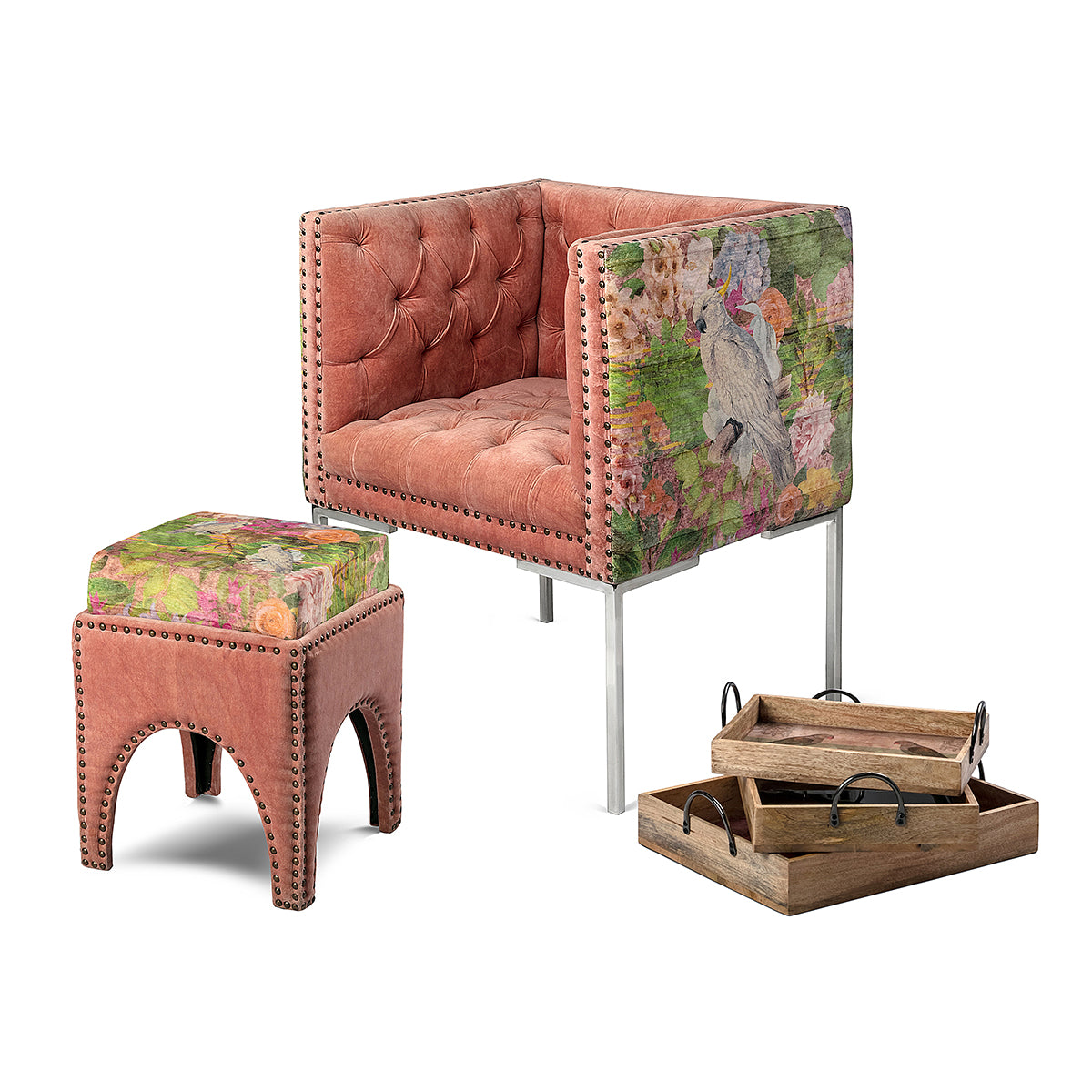 The Cockatoo Box Chair & Stool Set