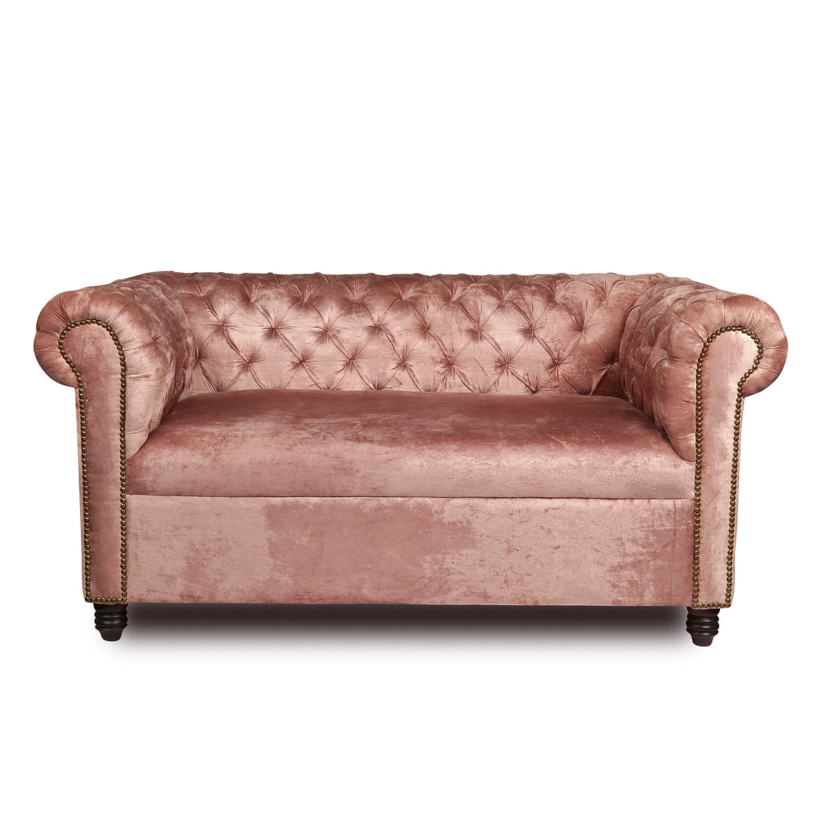 Chesterfield Pink Velvet Loveseat