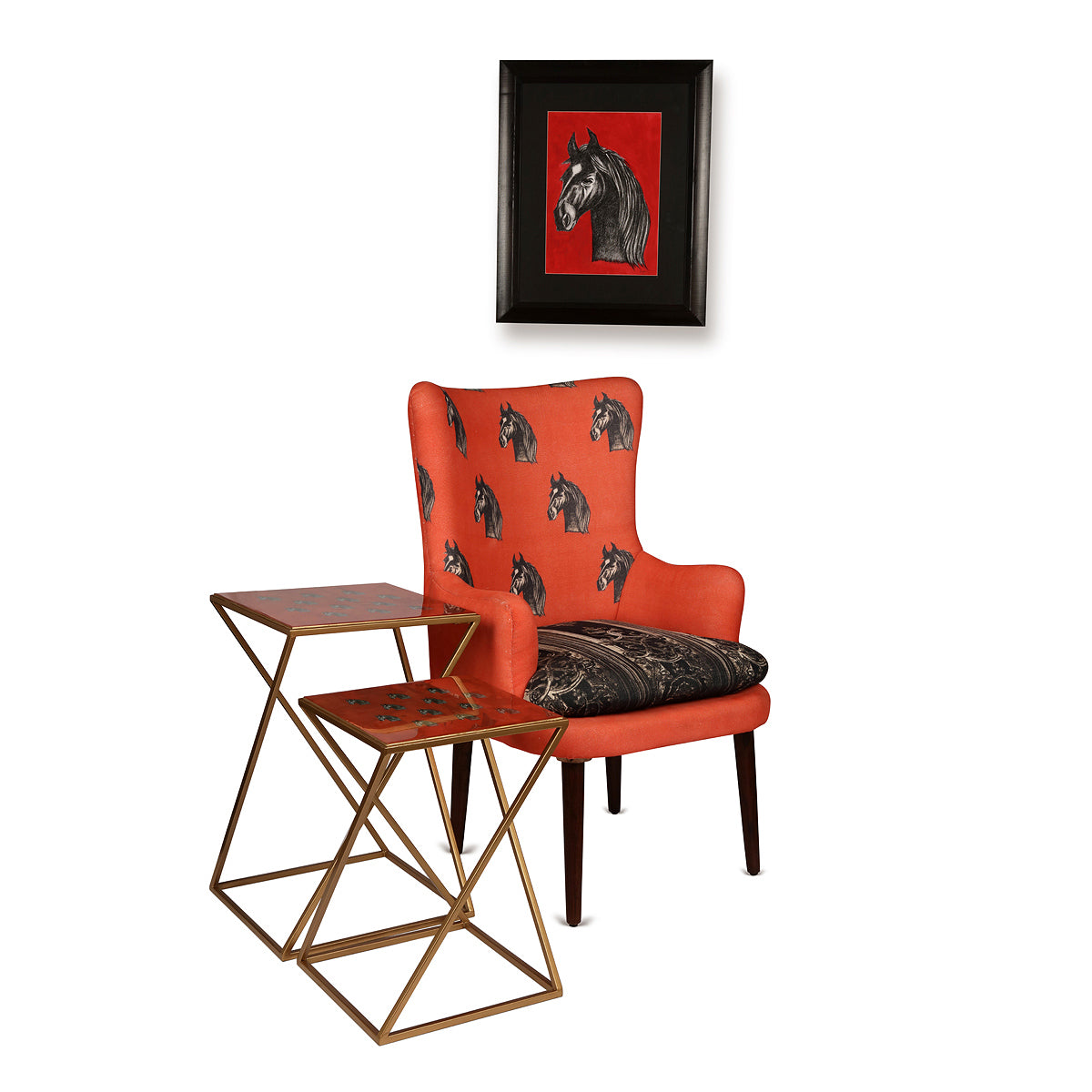 Wild Stallion Accent Chair & Table Set