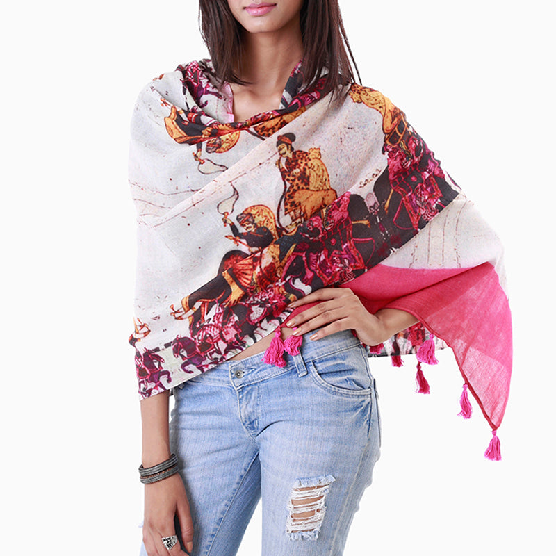 Emperor Pink Orange Pashmina Stole