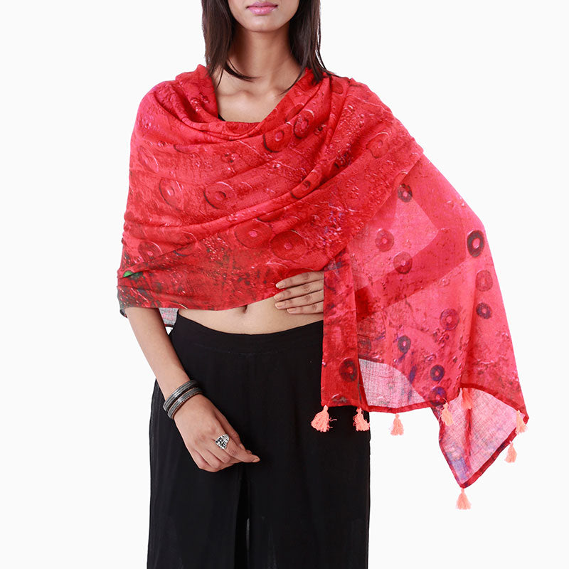 Palette Red Pashmina Stole