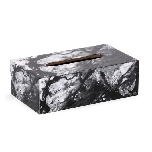 Marble Monochrome Glossy Tissue Box