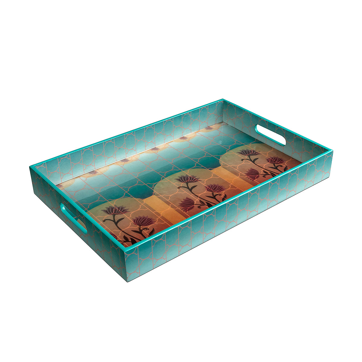 Plum Blossom Blue Trays