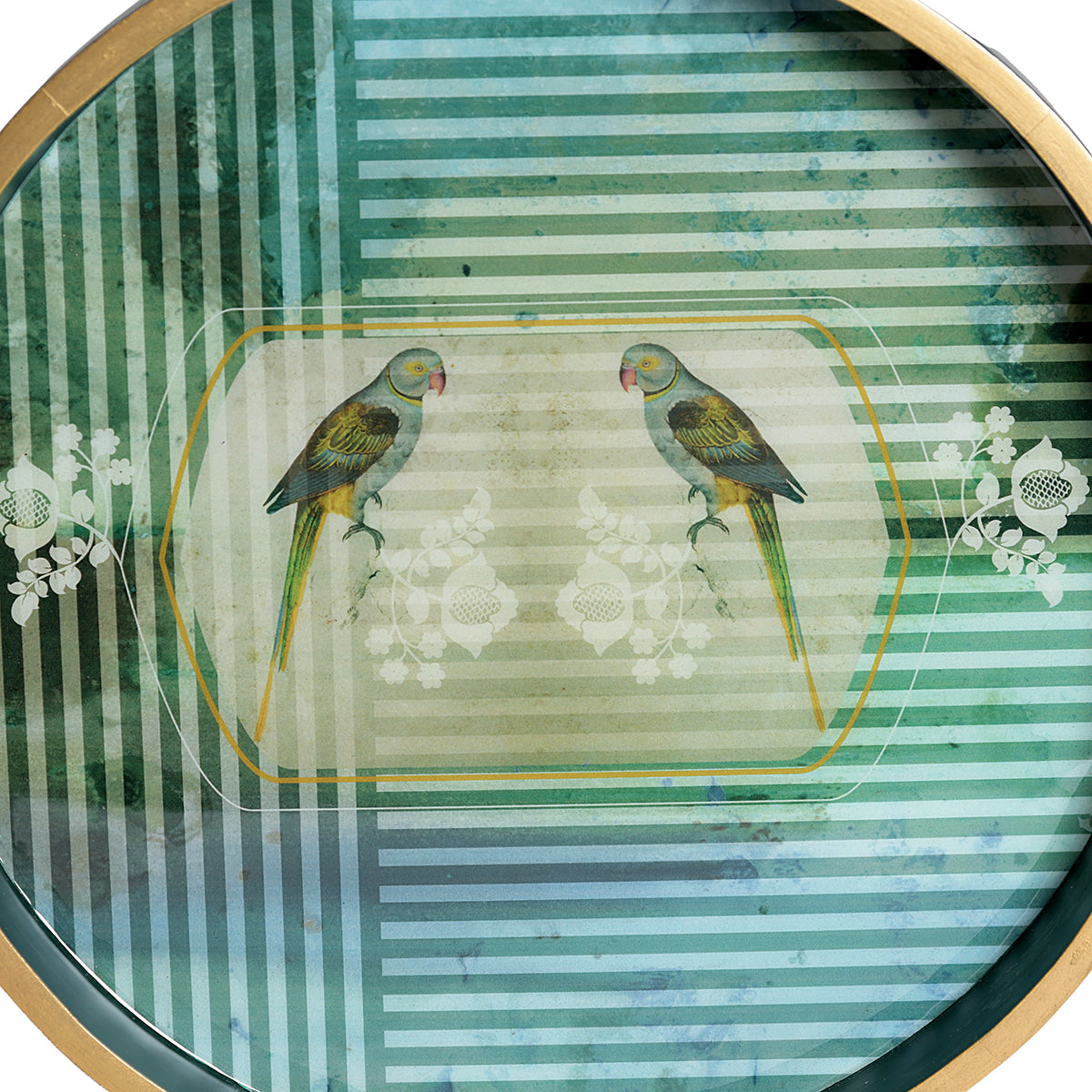 Parrot Round Wooden Tray