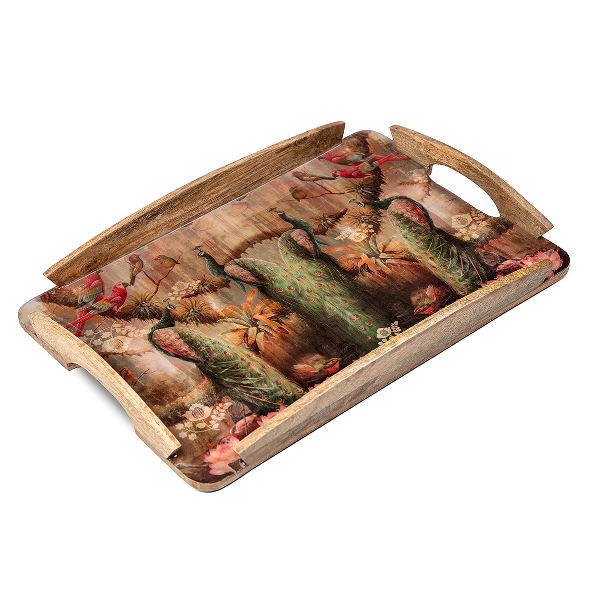 Peacock Wooden Trays