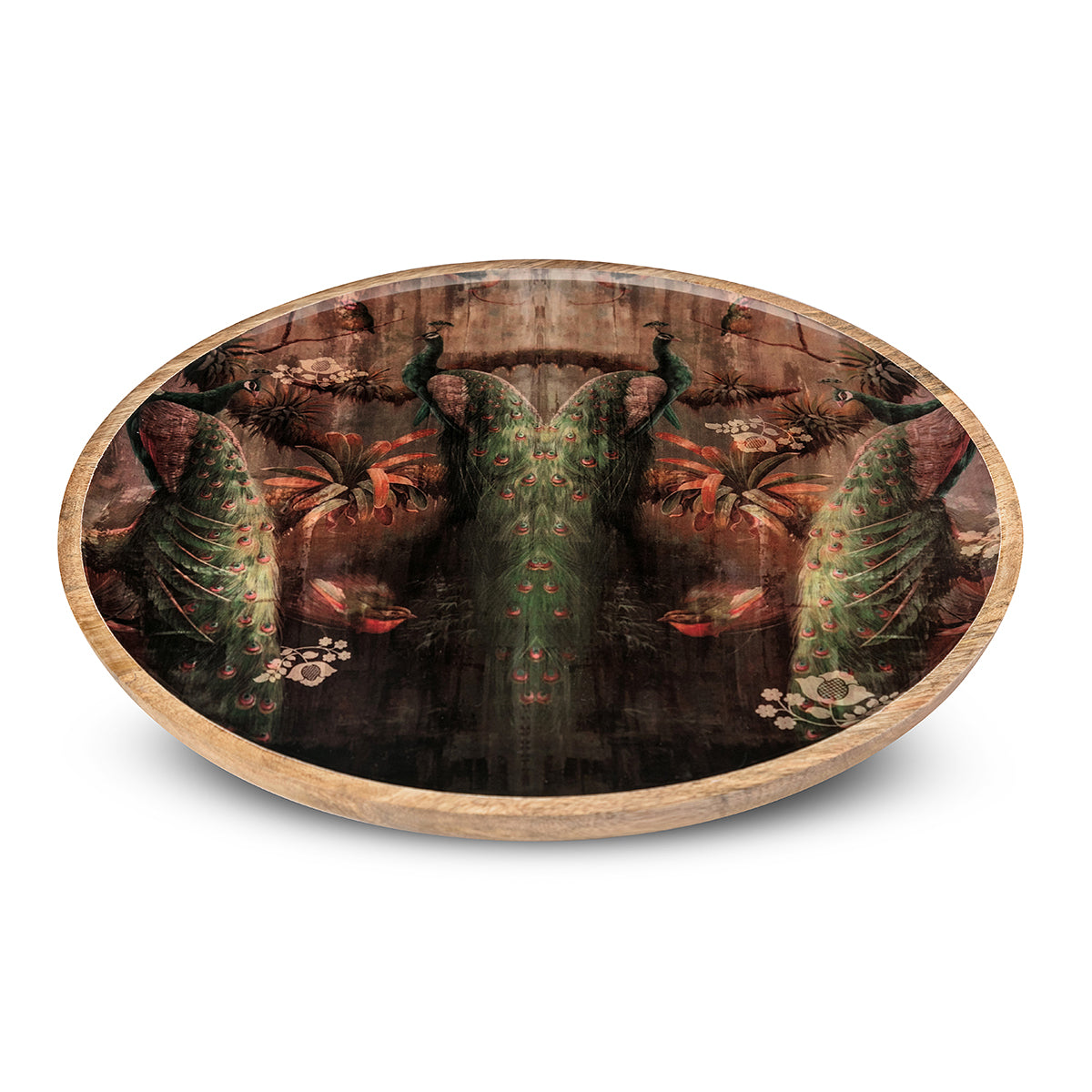 Peacock Wooden Plate