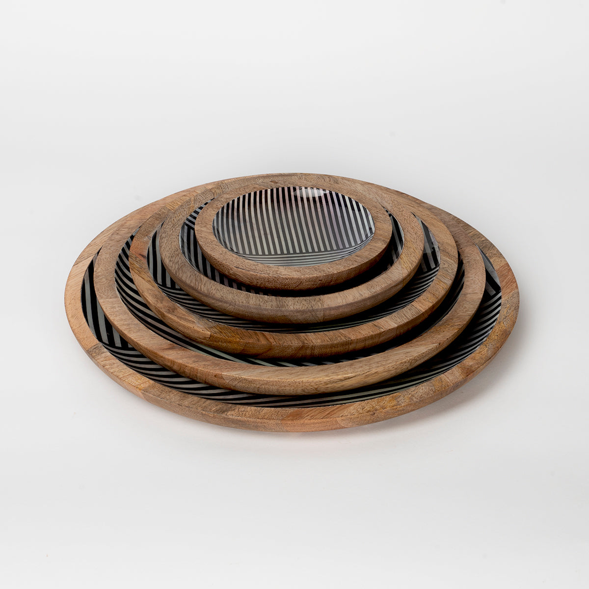 Stripes Wooden Plates