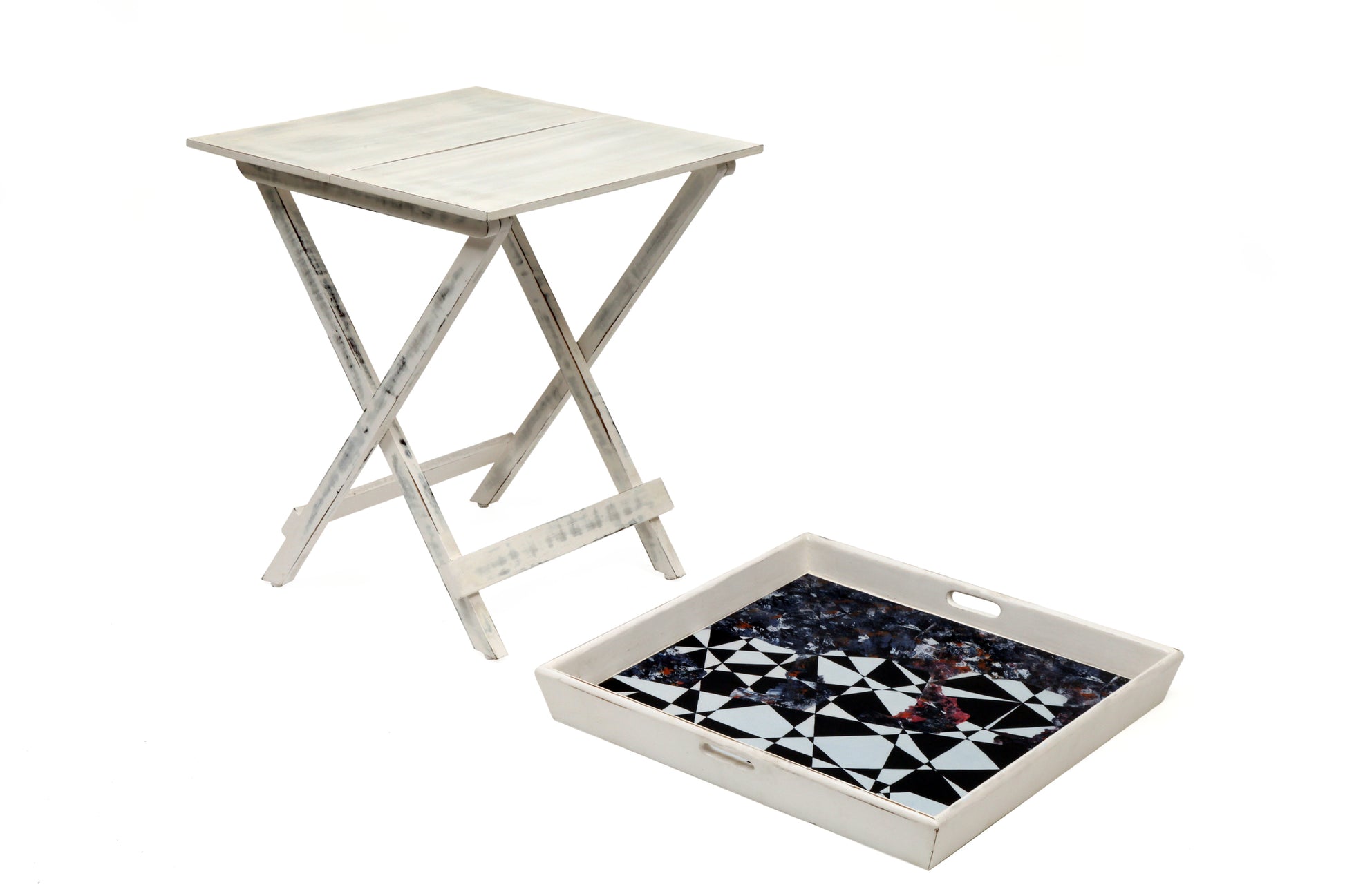 The Monochrome black & white Split Butler Table For any room